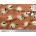 thumbnail image 2 of Soimoi Polyester Crepe Fabric Moon & Bat Halloween Print Sewing Fabric Yard 52 Inch Wide, 2 of 3