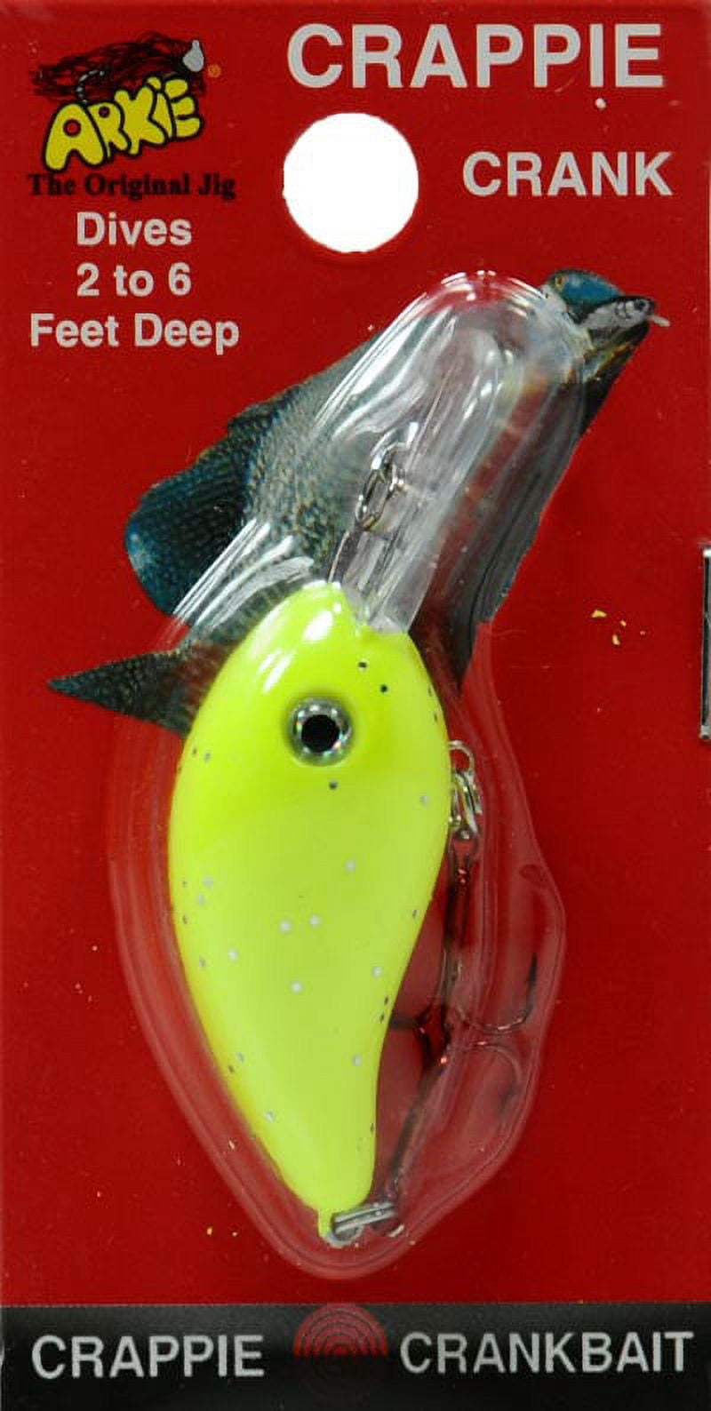 Arkie Lures 220 Series Crappie Crankbait, Color Chartreuse Sparkle