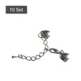 thumbnail image 3 of Unique Bargains 10Set Ribbon Crimp Clamp Ends Lobster Claw Clasps & Chain 6mm Metallic Black for DIY, 3 of 7