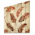 thumbnail image 2 of Designart 'Ethinic Orange Feathers On White' Bohemian & Eclectic Print on Natural Pine Wood, 2 of 5