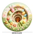 thumbnail image 3 of 3D Easter Round Rug Bunny Egg Chick Flower Optical Illusion Mat Soft & Durable Flock Non- Modern Home Decor 23.62 in F, 3 of 6