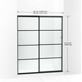 thumbnail image 2 of Kohler 707615-8G79-BL 75.5 x 59.62 in. Elate Sliding Shower Door with 0.31 in. Thick Heavy Crystal Clear Glass & Rectangular Grille Pattern - Matte Black, 2 of 7