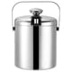 thumbnail image 3 of Bandeja para cubitos de hielo de doble nivel de 1,2 L, cubo de hielo de acero inoxidable con tapa, cubo de hielo con clip para hielo, cubo de cerveza inclinado, 3 of 8