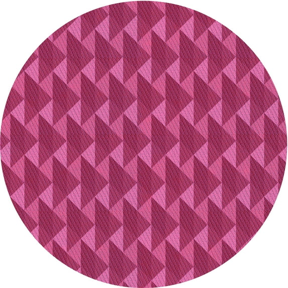 Ahgly Company Indoor Square Patterned Neon Pink Area Rugs, 3' Square