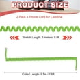 thumbnail image 2 of Uxcell 2 Pack Phone Cord for Landline, 9.8 Feet(Coiled 1.6 Feet) RJ9/RJ10 4P4C Landline Handset Cord Universal Telephone Phone Cable for Telephone Handset Accessory, Green, 2 of 6