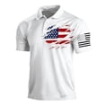 thumbnail image 2 of Kopltyrfg Short Sleeve Polo Shirts for Men Graphic Stretch Casual American Patriotic Raglan Golf Polos for Men White L, 2 of 4