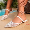 thumbnail image 5 of Samdudou Dressy Flats for Women Elegant Pointed Closed Toe Slingback Shoes Sheer Mesh Rhinestone Embellished Slides Wedding Evening Party Bridal Footwear Style, 5 of 9