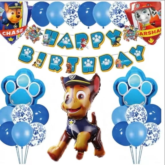 Paw Patrol Birthday Balloon Set, Chase and friends Balloon Bouquet Decorations