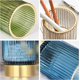 thumbnail image 4 of QPENWEI Bleu S+L Rangement Maquillage,Rangement Pinceaux Maquillage en Cristal,Pot Pinceau Maquillage Vintage,Porte-stylo,Vase Rayé,Organisateur de Maquillage pour Chambre,Bureau et Salle de Bain, 4 of 5