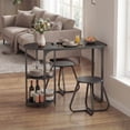 thumbnail image 2 of Costway Rectangular Kitchen Table & 2 Stools with 2-tier Storage Shelves & Metal Legs Black, 2 of 10
