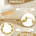 thumbnail image 6 of DESIGNICE Statement Earrings for Women,Stainless Steel Plated C-Shaped Hoop Gold Earrings for Women,Gold Hoop Earrings Birthday Jewelry Gift for Her,Style1, 6 of 7
