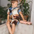 thumbnail image 4 of Balery Blue Sky Meadow Cute Cow Conjunto de Pijama Infantil de Manga Corta con Estampado – Ropa de Dormir de Algodón Suave-Large, 4 of 6
