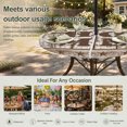 thumbnail image 6 of Round Outdoor Tablecloth with Umbrella Hole and Zipper, Retro Farmhouse Tablecloth with Elastic Waterproof, Country Star Berries Text Wooden Grain Patio Table Covers for 36" - 44" Picnic Pool Tables, 6 of 9