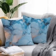 thumbnail image 2 of Blue Marble Texture Outdoor Pillow Covers Pack of 2 Abstract Gradient Water Ripple Waterproof Throw Pillow Covers Decorative Cushion Cases for Patio Garden Tent Balcony Couch 16x16 inch, 2 of 8