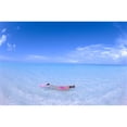 thumbnail image 2 of Midway Atoll Woman Snorkels In Shallow Turquoise Water Blue Skies With Wispy Clouds Poster Print, 2 of 4