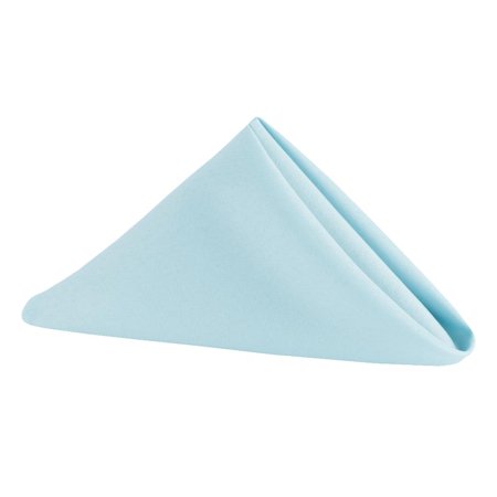 10 Pcs, Polyester Napkin 20"X20" - Baby Blue For Wedding Receptions, Baby Showers, Quinceaneras, Rehearsal Dinners, Birthday Parties, Catering