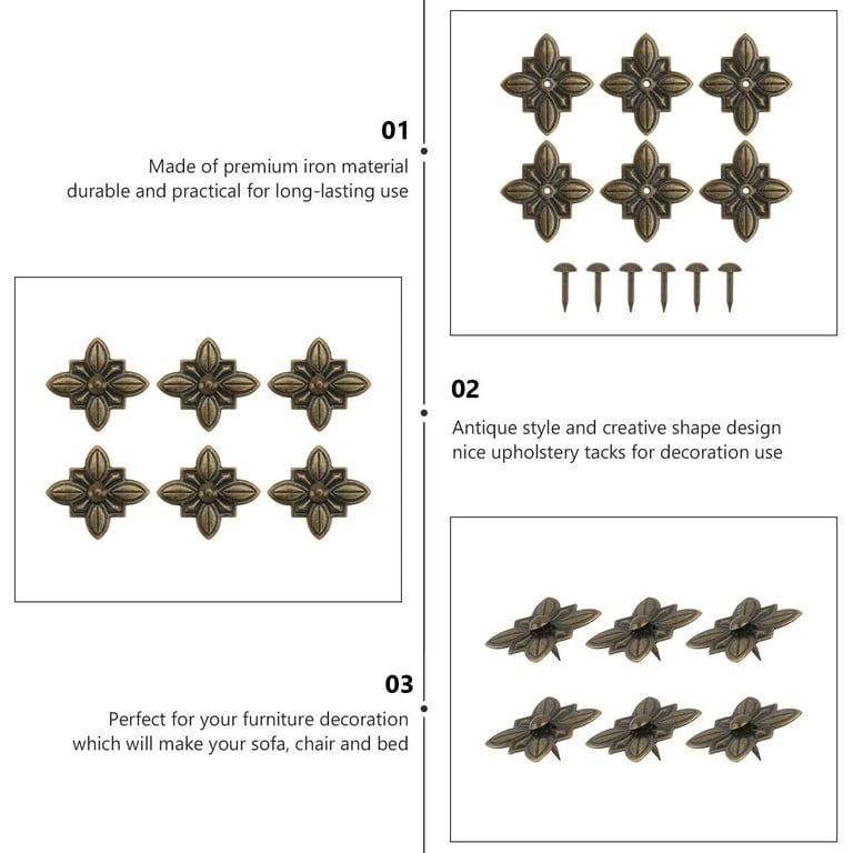 300/1000pcs Of Antique-Style Green Bronze Upholstery Tacks, Large-Headed Decorative Nails For Soft Furnishings, Suitable For Furniture, Jewelry Boxes, And Wooden Products, Measuring 7.8*14Mm