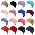 thumbnail image 3 of Guardurnaity Musulmán Turbante Bouffant Caps Botón Hijabs Sombreros Plisado Chemo Head Wrap Sombreros caqui, 3 of 6