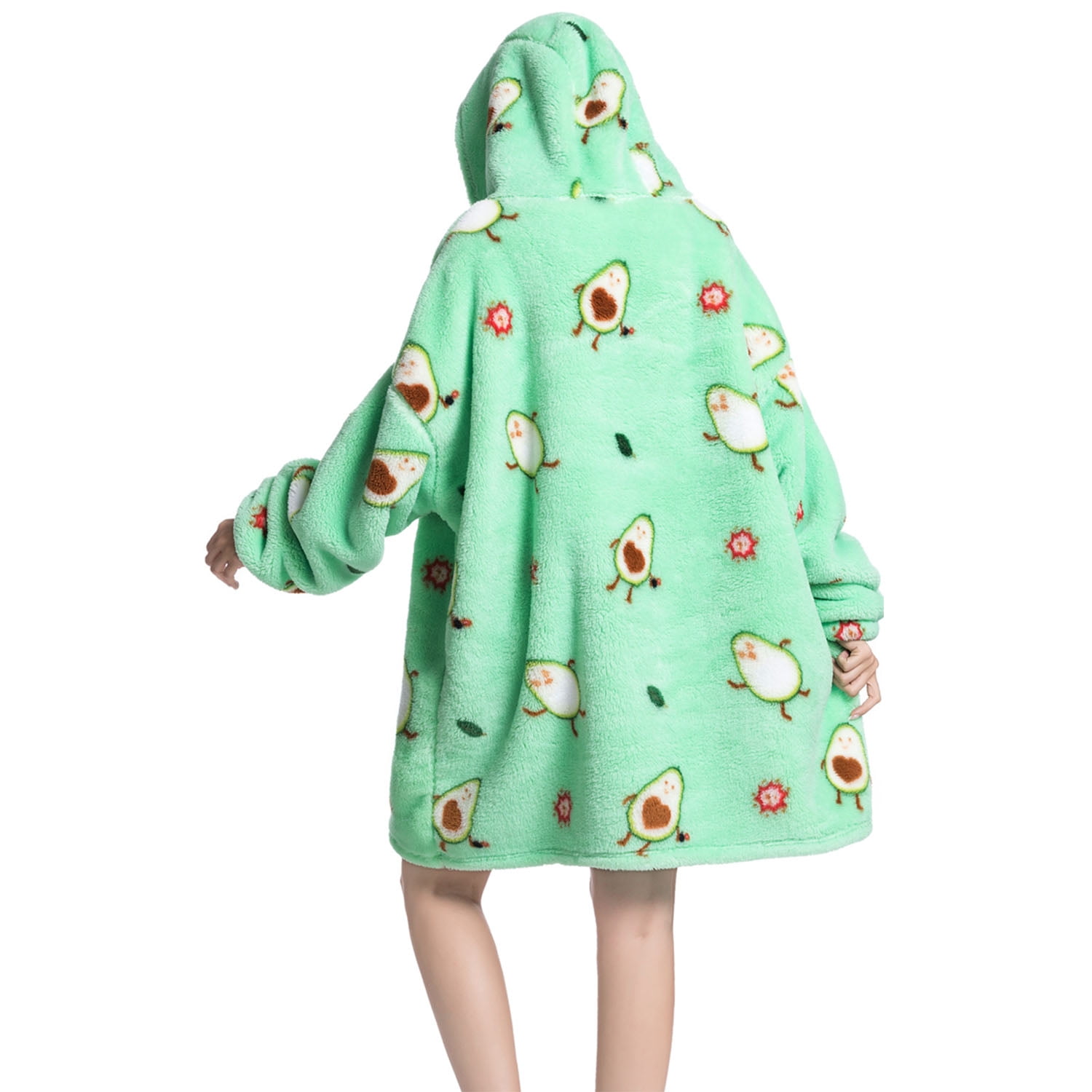 Msrlassn Hoodie Blanket for Women Adults Wearable Hooded Sweatshirt Pullover, Wearable Blanket Hoodie Super Soft Warm Cosy Sweatshirt with Big Pocket