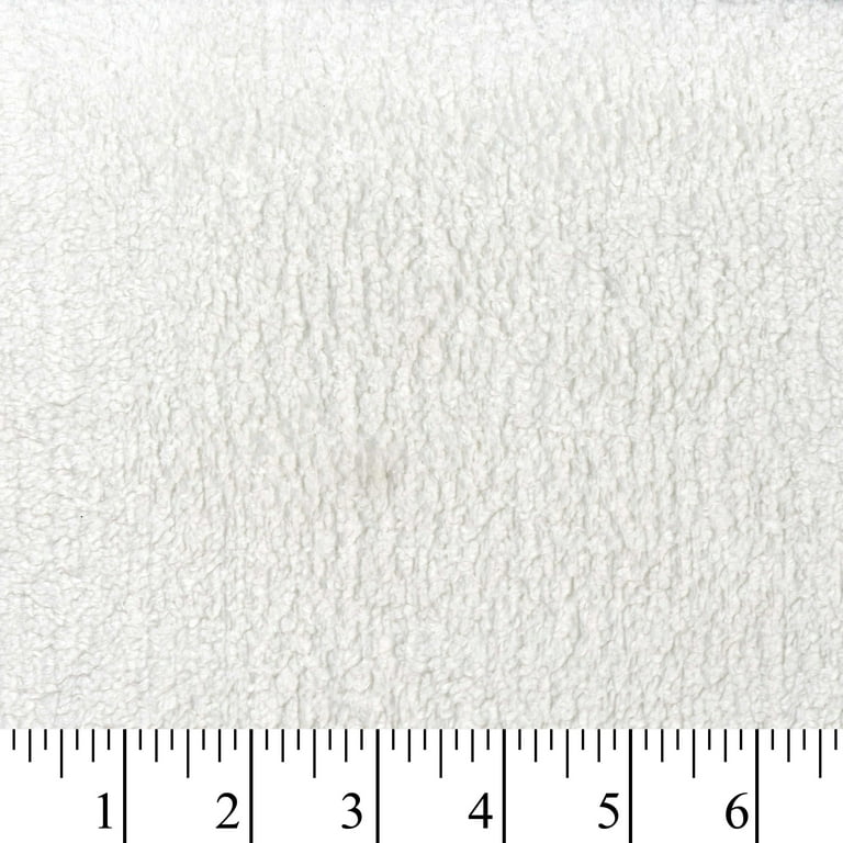 David Textiles Solid Natural Creamy White Sherpa Plush Fabric by The Yard, 60 Inches