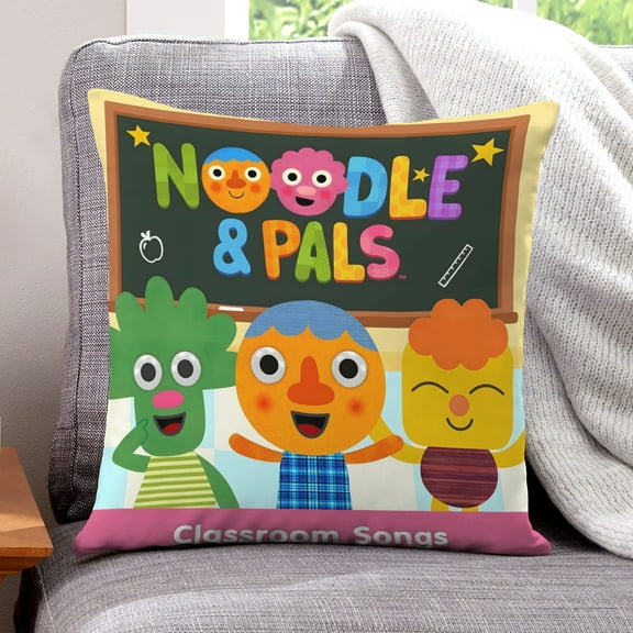 Noodle & Pals Super Soft Pillowcase for Home Decor, Suitable for Living Room, Bed, Sofa, 18×18 Inches