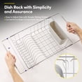 thumbnail image 4 of Expandable 2-Piece Over the Sink Space Saving Dish Drying Rack with Utensil Holder, Silver, 4 of 5