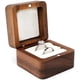 thumbnail image 1 of Caja de anillo de madera cuadrada para 2 anillos Joyero de almacenamiento Hecho a mano Compromiso Regalo de boda para mujeres Día de San Valentín, 1 of 5