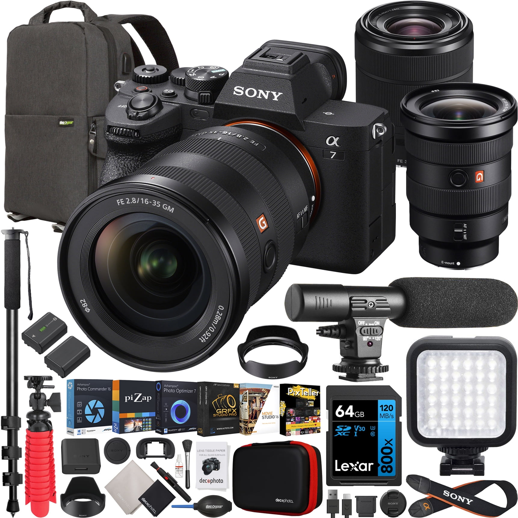 Sony a7 IV Full Frame Mirrorless Camera Body with 2 Lens Kit FE 16-35mm ...
