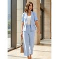 thumbnail image 4 of DARING DIVA 2Pcs Women's Work Office Outfits Dressy Blazer Pantsuit Set M Light Blue, 4 of 7