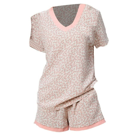 

Silk Pajamas For Women Leopard Print Short Sleeve Top Wave Dot Button Home Clothes Womens Nightgown Long Loungewear