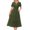 Army Green, variant on Qiopertar Ladies Summer Maxi Dress 2025 Eyelet V-Neck Bubble Sleeve Ruffle Wedding Guest Dress with Pockets