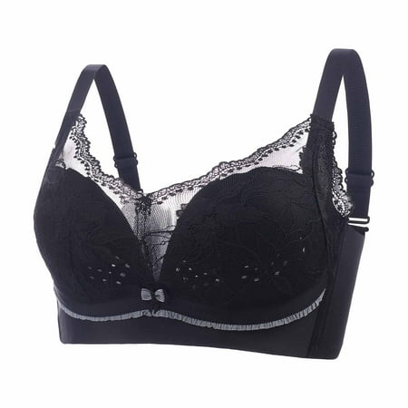COBKK Basic Bralette clearance Women s Color Comfortable Hollow Out Perspective Bra Underwear No Rims Built-Up Sports Bra 0 Black XL
