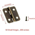 thumbnail image 2 of 50-Pack of Pure Copper Mini Hinges with Corrosion-Resistant Finish for Cabinets, Drawers, and DIY Projects Antique Bronze Hinges for Wooden Jewelry Boxes, 2 of 5