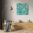 thumbnail image 3 of Kristin Emery 26x26 Gallery Wrapped Canvas Wall Art Titled - Teal Leaves II, 3 of 4
