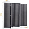 thumbnail image 2 of JOSTYLE 5-Panel Room Divider Folding Privacy Screen Divider for Room Separation with Natural Bamboo Pinewood Frame Black, 2 of 9
