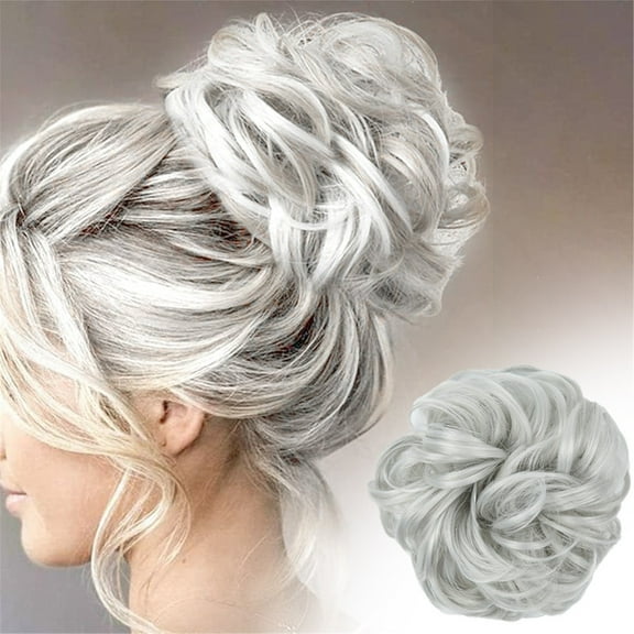 Pullover Toupee-Hair Extensions Donut Hair Chignons Hair Hairpiece Synthetic Ponytail Extensions Scrunchies for Women, Wig, Pyrofilamentback to School