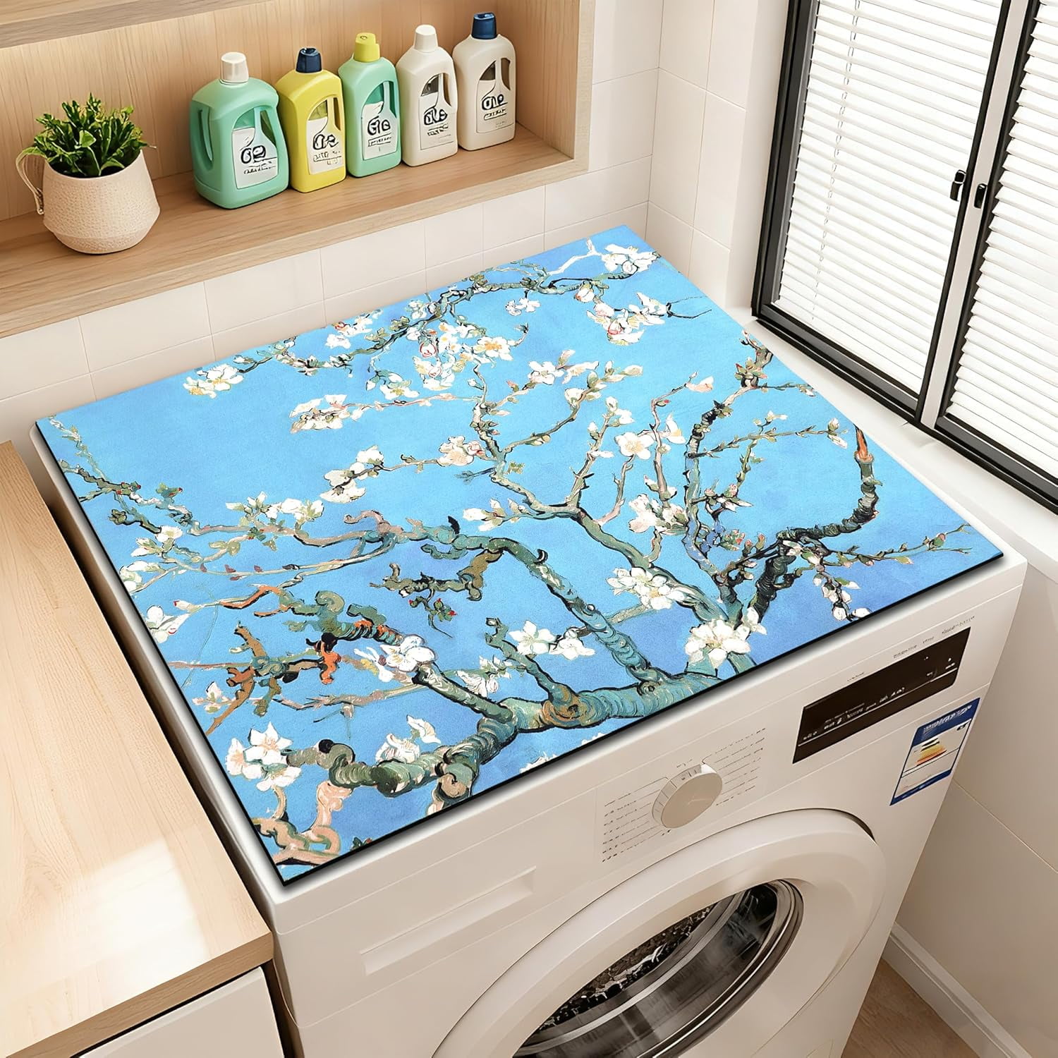 Washer and Dryer Covers for the Top 23.6" X 19.7", Washer and Dryer Top Protector Mat, Non Slip Washing Machine Dust Cover Pad for Laundry Room Kitchen Home Decor