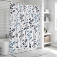 thumbnail image 5 of Grey Blue Botanical Shower Curtain Set - Extra Long 72" x 96" Washable Bathtub Curtain with 12 Hooks, Watercolor Spring Floral Summer Leaf Waterproof Fabric Shower Curtains for Bathroom/Bathtub, 5 of 6