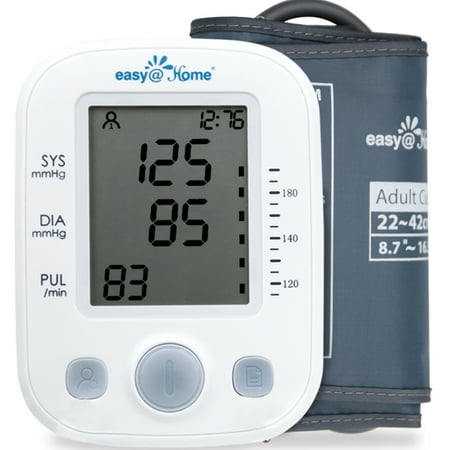 Easy@Home Digital Blood Pressure Monitor Upper Arm with Pulse Rate Indicator, Accurate Automatic BP Machine with Large Cuff,2 User Individual Memory, FDA Cleared, (Best Blood Pressure App For Android)
