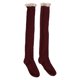 thumbnail image 1 of 1 par de calcetines hasta la rodilla con encaje, elegantes y cómodos para mujer (talla única)., 1 of 6