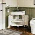 thumbnail image 3 of Tennant Brand 24" White Corner Bathroom Vanity with Black Granite Top, 3 of 6