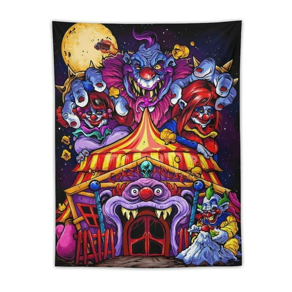 Killer Klowns from Outer Space Clown Tapestry Wall Hanging, Elegant Wall Hanging Tapestries Wall Art for Bedroom Decor, Outdoor, Parties 30"x40"