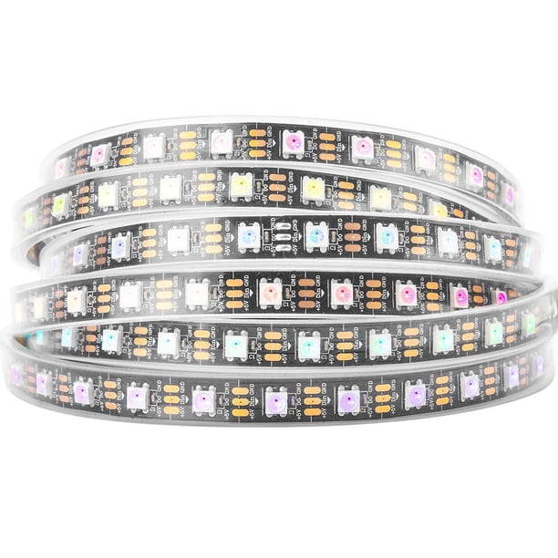 BTF-LIGHTING WS2812B Tira de luces LED 1m 5m 30LEDs/m 60LEDs/m IP30 IP65 IP67 5050SMD Direccionable individualmente PCB blanco negro flexible Tira de píxeles LED a todo color Dream Color DC5V