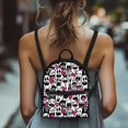 thumbnail image 4 of Eheartsgir Ghost Heart Design Ladies Backpack Purse Smooth Zipper Mini Backpack for Gym Shopping, Polyester Adjustable Strap Small Backpack, 4 of 8