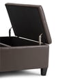 thumbnail image 6 of Ellis 36 inch Wide Contemporary Square Coffee Table Storage Ottoman in Chocolate Brown Vegan Leather, 6 of 6