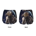 thumbnail image 3 of Balery Astronaut Pattern Women's Running Shorts with Liner 2 Pockets Elastic Workout Athletic Gym Yoga Shorts-X-Large, 3 of 7