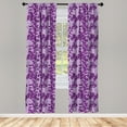 thumbnail image 3 of Ambesonne Spring Curtains, Spring Romantic Meadow, Pair of 28"x84", Purple White, 3 of 5