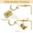 thumbnail image 3 of Gold Roman Rod Bracket Adjustable Curtain Rod, Fdelink Adjustable Curtain Rod Brackets Wall Mounted Metal Single Rod Holder Black, 3 of 7