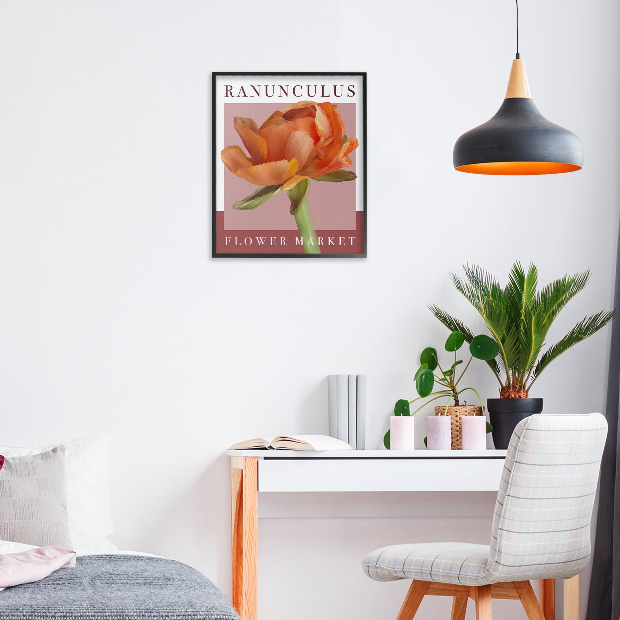 Stupell Industries Ranunculus Flower Market Black Framed Giclee Art, design by Jennifer Stith