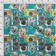 thumbnail image 4 of oneOone Cotton Jersey Teal Green Fabric Camera Pattern Sewing Material Print Fabric By The Yard 58 Inch Wide, 4 of 6